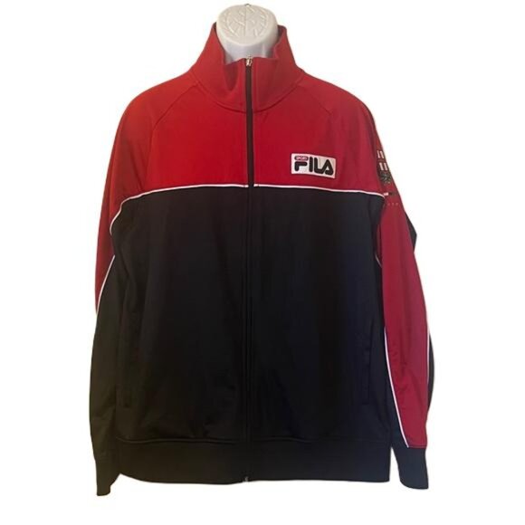 Fila Sport Italia Full Zip Track Jacket Men's XL Red Black Retro Style - Picture 1 of 7